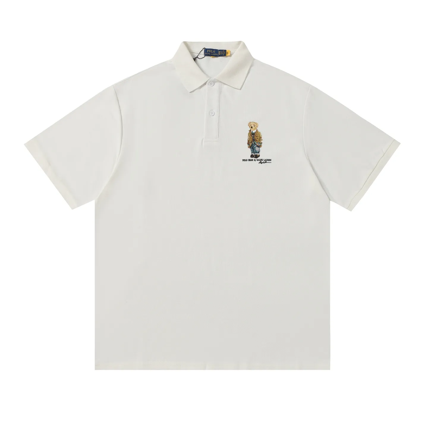 P156 Style number: A016 [Ralph Lauren classic bear print Polo shirt] ✅250 grams of fine cotton pique fabric, custom-woven and dyed threads ✅Original stickers Scan the QR code to enter the official website ✅Large version, loose and stylish, can wear up to 210 pounds Color: black, white, navy, blue, sky blue, dark gray, floral gray Size: S-XL